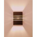 Ver imagem 4 de Kit Arandela 2 Fachos Efeito C Led Hall Entrada Fachada Sacada Escada Corredor Muro Jardim - Marrom 