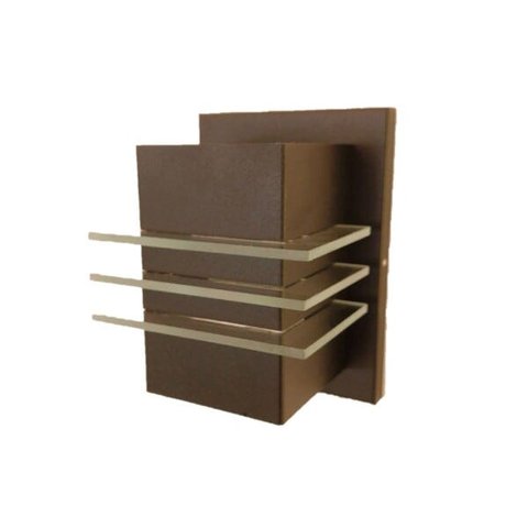 Kit Arandela 2 Fachos Efeito C Led Hall Entrada Fachada Sacada Escada Corredor Muro Jardim - Marrom 