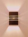 Ver imagem 4 de Kit Arandela 2 Fachos Efeito C Led Hall Entrada Fachada Sacada Escada Corredor Muro Jardim - Marrom 