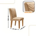 Ver imagem 3 de Sala de Jantar Mesa 90cm Olímpia em Mdf com Vidro Canto Copo 4 Cadeiras Liz Moderna Mobilia