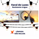 Ver imagem 4 de Varal de Luzes Cordão Festão 100 Metros Fio Preto 100 Soquetes