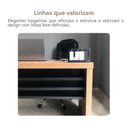 Ver imagem 7 de Escrivaninha Mesa Escritório em L Executiva 136,5cm Tamburato Marrom/Nogal/Preto Artany