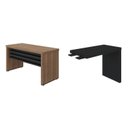 Ver imagem 2 de Escrivaninha Mesa Escritório em L Executiva 136,5cm Tamburato Marrom/Nogal/Preto Artany
