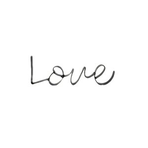 Enfeite Love Preto Letreiro Decorativo 8x23x1cm Metal