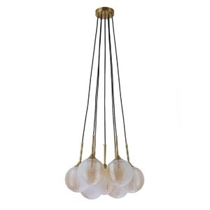 Lustre Pendente Jabuticaba Moderno 7 Vidros Mesa De Jantar Área Gourmet Sala Vão de Escada