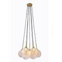 Ver imagem 2 de Lustre Pendente Jabuticaba Moderno 7 Vidros Mesa De Jantar Área Gourmet Sala Vão de Escada