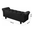 Ver imagem 6 de Recamier Baú para Cama Casal 1,30m Lara Premium Estilo Decorativo Closet Estofado Cor Preto