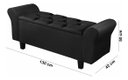 Ver imagem 6 de Recamier Baú para Cama Casal 1,30m Lara Premium Estilo Decorativo Closet Estofado Cor Preto