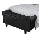 Ver imagem 1 de Recamier Baú para Cama Casal 1,30m Lara Premium Estilo Decorativo Closet Estofado Cor Preto