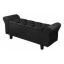 Ver imagem 3 de Recamier Baú para Cama Casal 1,30m Lara Premium Estilo Decorativo Closet Estofado Cor Preto