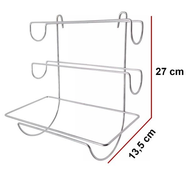 Porta Rolos Triplo Papel Aluminio Toalha Filme Organizador - 3