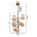Ver imagem 2 de Pendente Jabuticaba Moderno 8 Vidros Âmbar Para Sala de Jantar Mesa Cozinha Área Gourmet Vão de