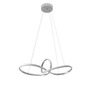 Pendente De Led Moderno 62cm Cromado Para Mesa Sala De Jantar Quarto Balcão Bancada Gourmet