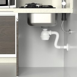 Sifão Tubo Extensivo Branco c/Copo e Canopla Blukit - 12