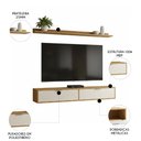 Ver imagem 7 de Rack Tv 75 Pol. Suspenso 180cm 2 Portas Lila Branco/cinamomo Z49 - Mpozenato