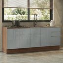 Ver imagem 1 de Armário de Cozinha Compacta 200 Cm Rustic/cinza Lux Madesa 06 Rustic/cinza