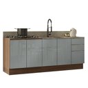 Ver imagem 6 de Armário de Cozinha Compacta 200 Cm Rustic/cinza Lux Madesa 06 Rustic/cinza