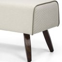 Ver imagem 3 de Puff Decorativo com Pés de Madeira Viseo D02 60cm Linho Bege B-172