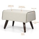 Ver imagem 4 de Puff Decorativo com Pés de Madeira Viseo D02 60cm Linho Bege B-172