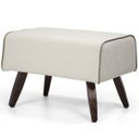 Ver imagem 1 de Puff Decorativo com Pés de Madeira Viseo D02 60cm Linho Bege B-172