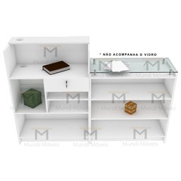 BALCAO CAIXA LOJA L M25.2020.B 100% MDF (COMERCIO, GERAL) MUNDI MOVEIS Branco - 7