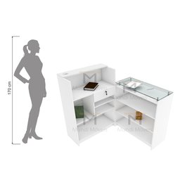 BALCAO CAIXA LOJA L M25.2020.B 100% MDF (COMERCIO, GERAL) MUNDI MOVEIS Branco - 3