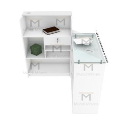 BALCAO CAIXA LOJA L M25.2020.B 100% MDF (COMERCIO, GERAL) MUNDI MOVEIS Branco - 10