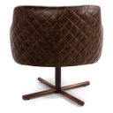 Ver imagem 3 de Poltrona Decorativa Giratória Base X Jade D02 Linho Bege C-129 Tressê Corano Marrom - Lyam Decor