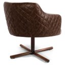 Ver imagem 6 de Poltrona Decorativa Giratória Base X Jade D02 Linho Bege C-129 Tressê Corano Marrom - Lyam Decor