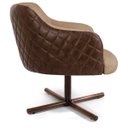 Ver imagem 4 de Poltrona Decorativa Giratória Base X Jade D02 Linho Bege C-129 Tressê Corano Marrom - Lyam Decor
