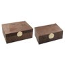 Cj 2 Caixas Porta Joias Aveludada Marrom - 1