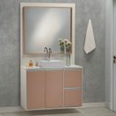 Ver imagem 5 de Gabinete e Espelheira 120cm Plena Premium Elite Branco/Salmão