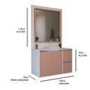 Ver imagem 3 de Gabinete e Espelheira 120cm Plena Premium Elite Branco/Salmão