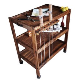 Carrinho de Churrasco Saint Churrasqueira W02 Madeira Maciça Imbuia - Lyam Decor - 1