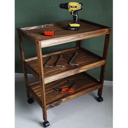 Carrinho de Churrasco Saint Churrasqueira W02 Madeira Maciça Imbuia - Lyam Decor - 4