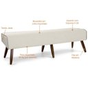 Ver imagem 3 de Recamier Decorativo com Pés de Madeira Viseo D02 160cm Linho Bege B-172 - Lyam Decor