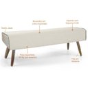 Ver imagem 4 de Recamier Decorativo com Pés de Madeira Viseo D02 120cm Linho Bege B-172 - Lyam Decor