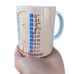 Caneca Exclusiva com Acessibilidade em Braile Aprendendo Alfabeto e Números - 4