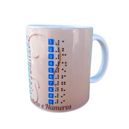 Caneca Exclusiva com Acessibilidade em Braile Aprendendo Alfabeto e Números - 3