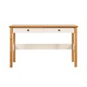 Ver imagem 6 de Conjunto 2 Peças Escrivaninha 120cm 2 Gavetas e Armário Multiuso Ananda CabeCasa MadeiraOriginals Off White Mel