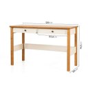 Ver imagem 3 de Conjunto 2 Peças Escrivaninha 120cm 2 Gavetas e Armário Multiuso Ananda CabeCasa MadeiraOriginals Off White Mel Branco