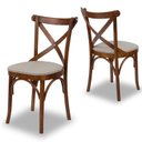 Ver imagem 5 de Conjunto Mesa Redonda Tampo com Vidro 120cm com 5 Cadeiras em X Prime Wood