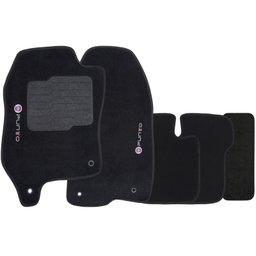 Jogo de Tapete Automotivo Carpete Fiat Punto 2012 À 2018 Soft Logo Bordado Preto 5 Peças S/m Soft Pr - 1