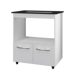 Balcão Cozinha para Cooktop 4 Bocas Multiuso Branco Elisa Gabinete - 2