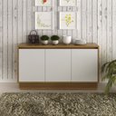 Ver imagem 1 de Buffet Aparador Sala de Jantar 160cm 3 Porta Liana Amêndoa/Off White T02-D'Rossi