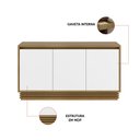 Ver imagem 4 de Buffet Aparador Sala de Jantar 160cm 3 Porta Liana Amêndoa/Off White T02-D'Rossi
