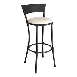 Banqueta Alta Forts com Encosto Aço Carbono e Fibra Sintética - 2