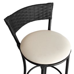 Banqueta Alta Forts com Encosto Aço Carbono e Fibra Sintética - 3