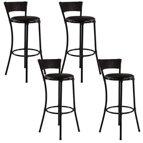 Kit 4 Banquetas Forts Alta Fibra Sintética Para Área De Festa, Edícula, Restaurante, Lanchonete, Bal