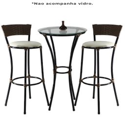 Conjunto de Banquetas Alta e Bistrô (sem Vidro) de Aço Carbono - 1